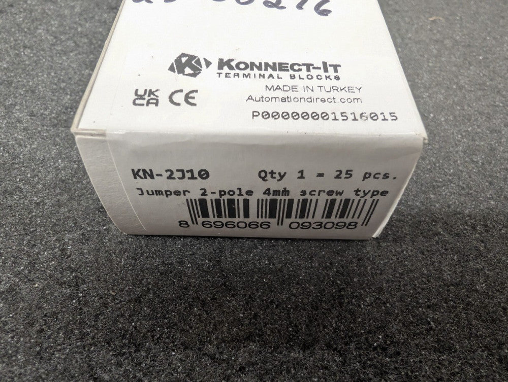 New, Konnect-it, KN-2J10, JUMPER 2-POLE 4MM SCREW TYPE - Lot of 25pcs