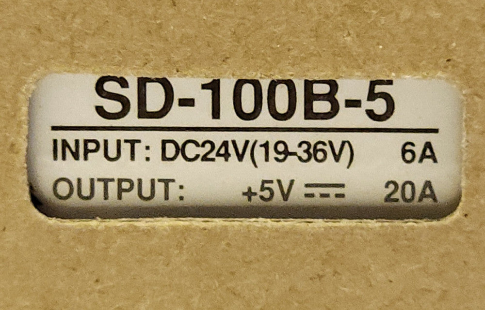 MW MEAN WELL SD 100B 5 Power Supply Input 19-36 VDC 24 VDC Output 5 Volt 20 AMP