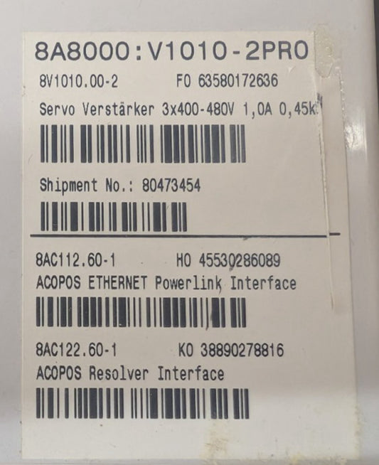 New, B&R, 8V1010.00-2, B&R SERVO DRIVE