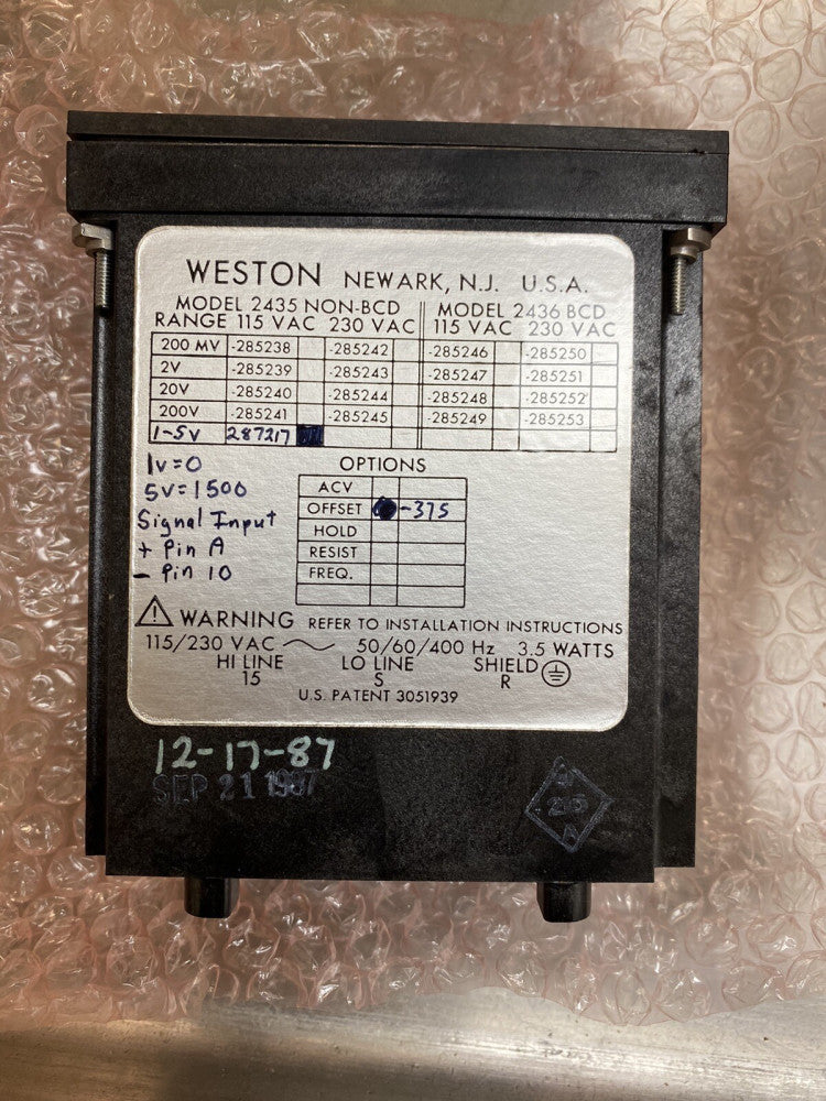 Weston Counter 115/230VAC 3.5W 2435 NON-BCD Used