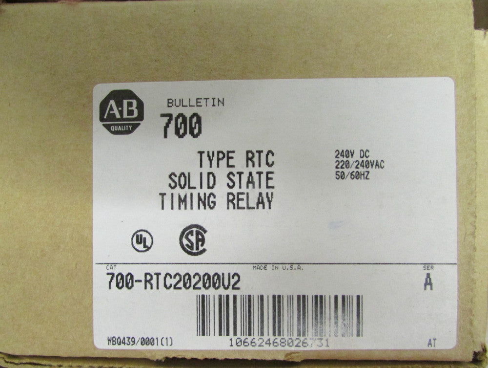 ALLEN BRADLEY Type RTC 240 VDC 220-240 VAC Timing Relay