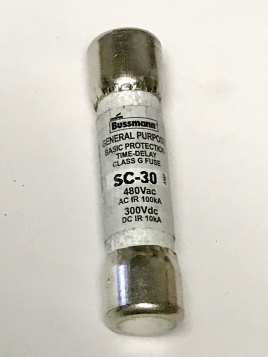 EATON BUSSMANN BK/SC-30 480 VAC 30 AMP 300 VDC BK SC-30 Fuse Time Delay Current