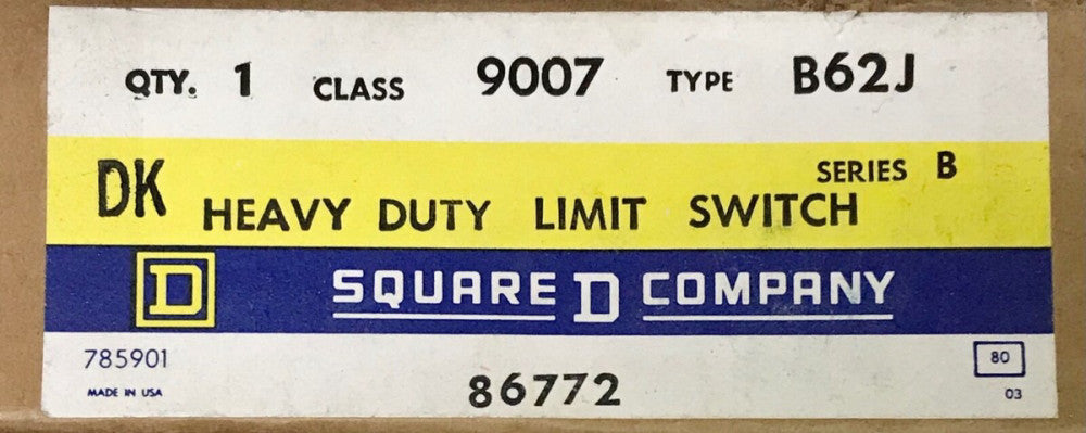 SQUARE D 9007 B62J Extended Wobble Stick Limit Switch 9007B62J