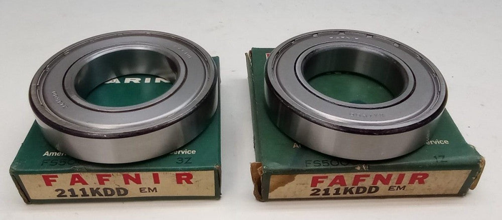 Fafnir 211KDD Ball Bearing Deep Groove 55X100X21mm Double Shielded (Pack of 2)