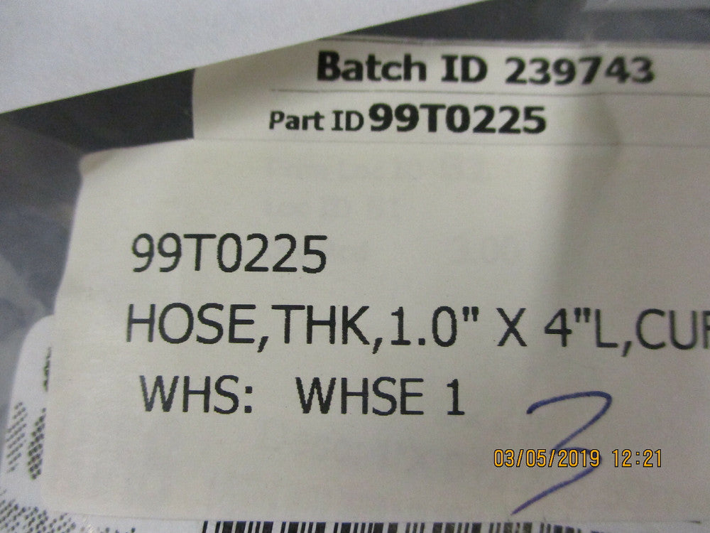 99T0225 MKS HOSE, THK, 1.0" X 4"L, CUFFS BRAND NEW!