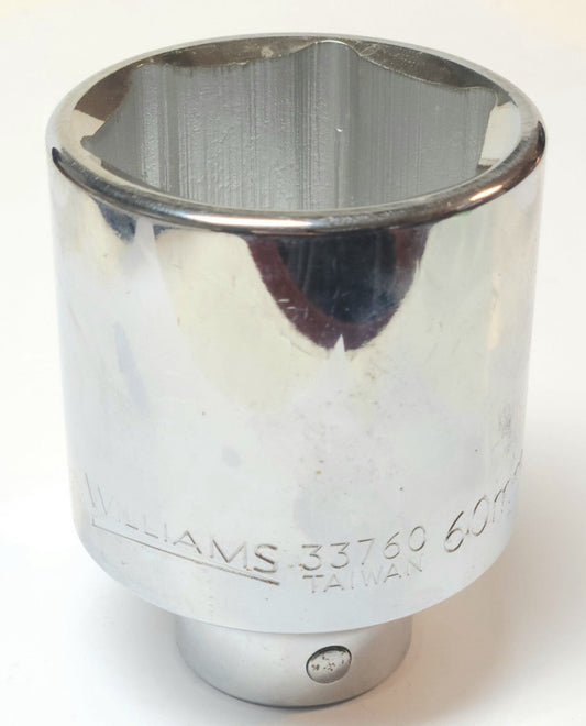 WILLIAMS 60mm 33760 Metric Socket 3/4" Drive 6 Point Deep 60mm