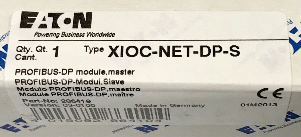 EATON XIOC NET DP S PROFIBUS DP Master Module 286419 Version 03-0100 XIOC-NET-DP