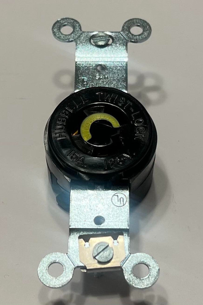HUBBELL Type HBL Twist Lock 15 Amp 125VAC Receptacle 2 Pole 3 Wire