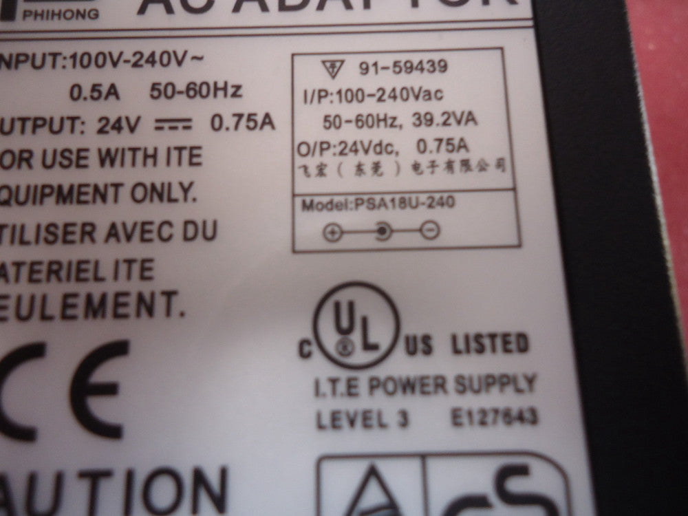 PSA18U-240 Astrodyne Power Supply, Switching, 24V, 18W, .75A Brand New!