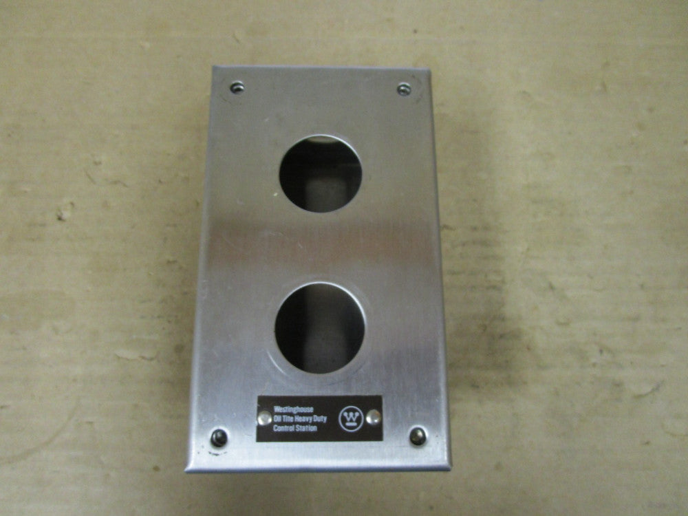 WESTINGHOUSE 2 PUSH BUTTON STAINLESS ENCLOSURE 3-3/4"x 3-1/4"x 3"