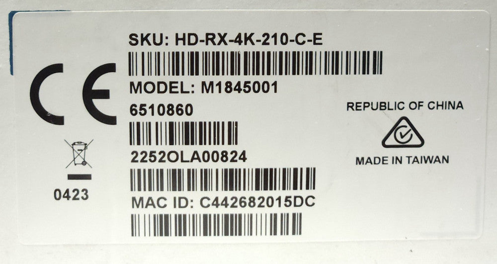 CRESTRON HD RX 4K 210 C E 4K Multiformat 2X1 AV Switch and Receiver Model M18450