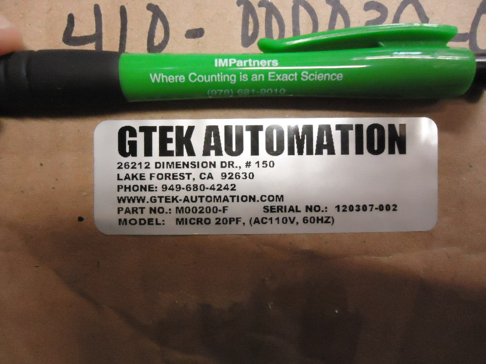 GTEK M00200-F 22 LPM MICRO 22PF AIR PUMP, 110 VAC. Brand New!
