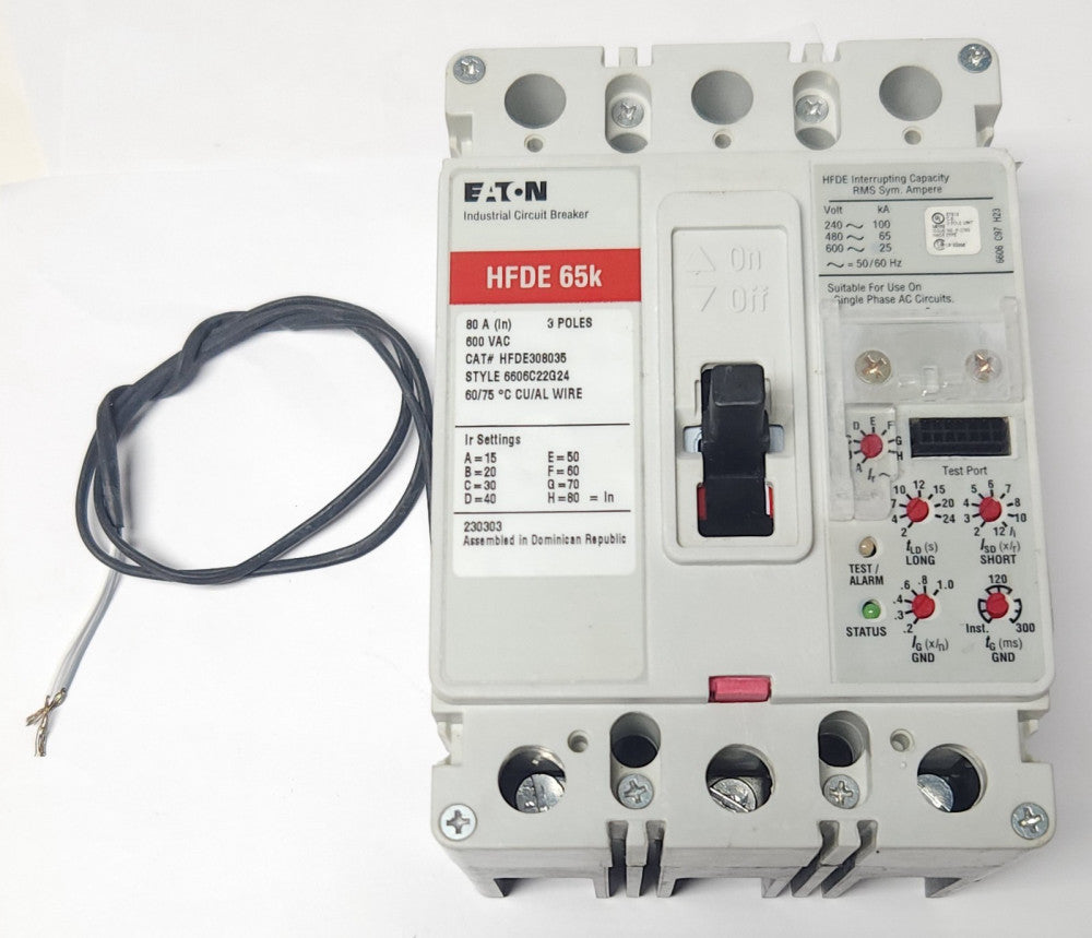 EATON HFDE308035 3 Pole 15-80 AMP HFDE Electronic LSG Circuit Breaker 80 AMP