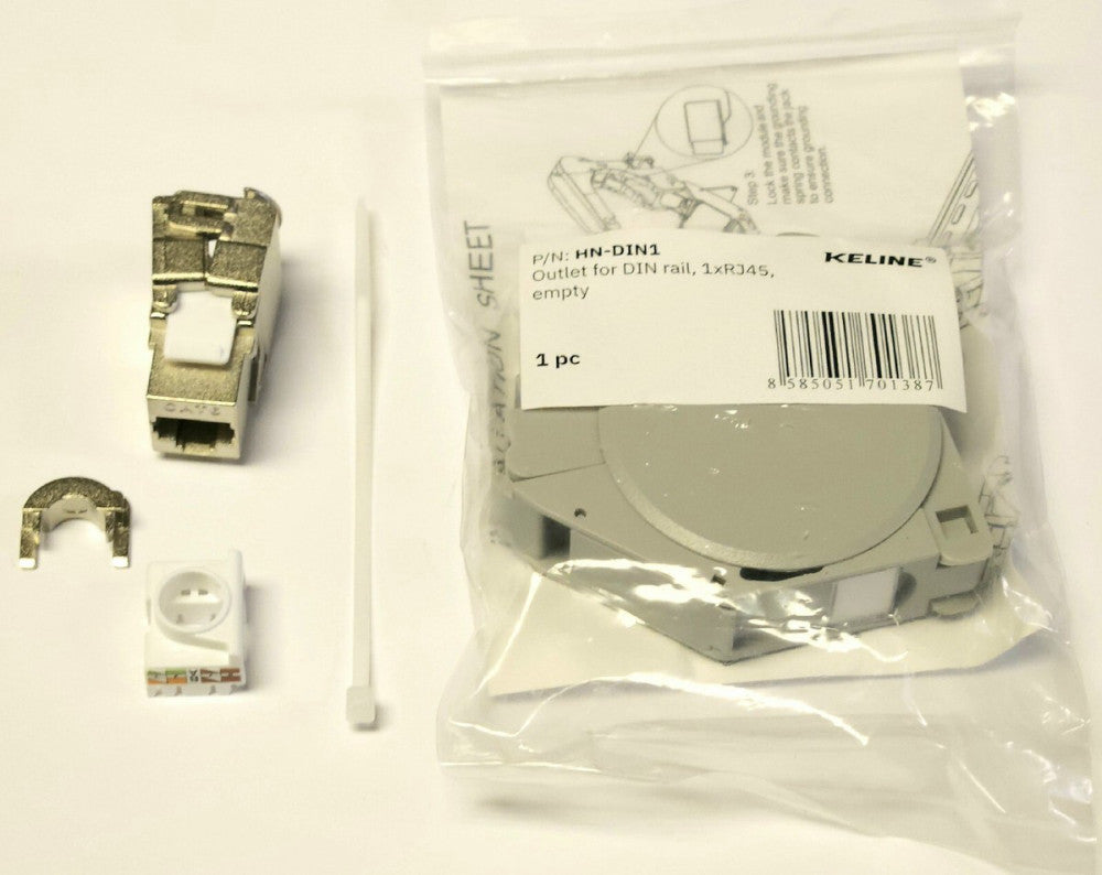 KEYSTONE KEJ C6 S TL HN DIN C6S KELINE DIN RAIL Keystone Holder CAT6 1XRJ45 KIT