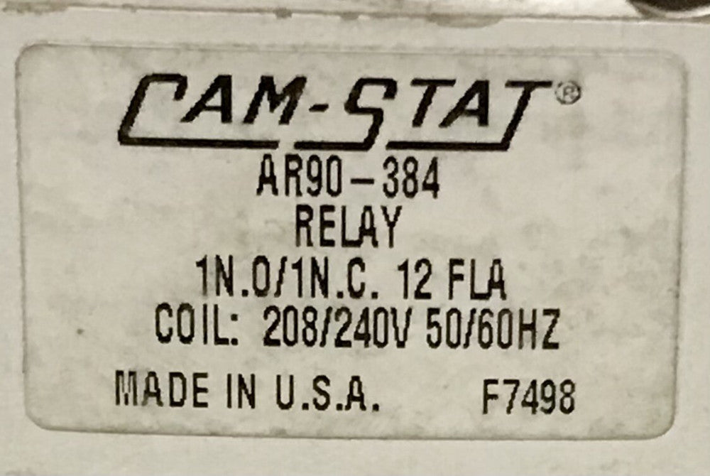 CAM STAT AR90 384 Relay 1 NO 1 NC 208 240 VAC 12 AMP 9400A03U1191