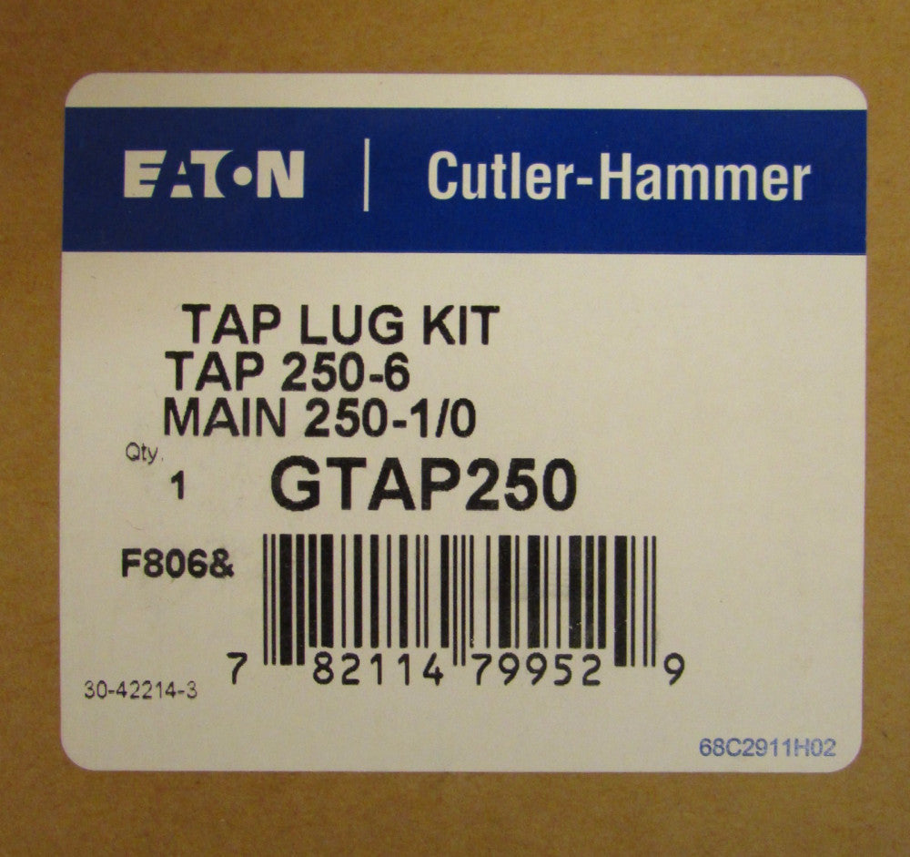EATON CUTLER HAMMER GTAP250 Tap Lug Kit Tap 250-6 Main 250-1/0 30 42214 3