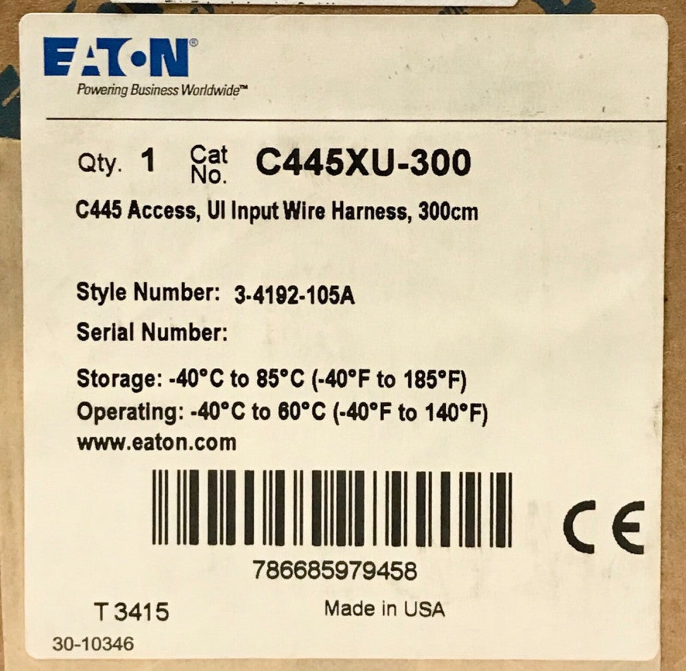 EATON C445XU 300 C445 Access UI Input Wire Harness 100cm 3 4192 105A