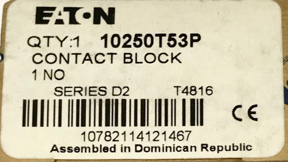 EATON CUTLER HAMMER 10250T53P 1 NO Finger Safe Shroud Contact Block T53P