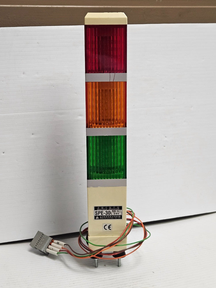 SHAN HO ELECTRIC MULTIPLE INDICATOR LAMP LIGHT RED AMBER GREEN SPE-30 - USED