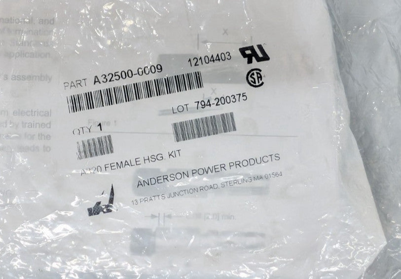 New, Anderson Power Products, A32500-0009, CONN RCPT HSG 2POS