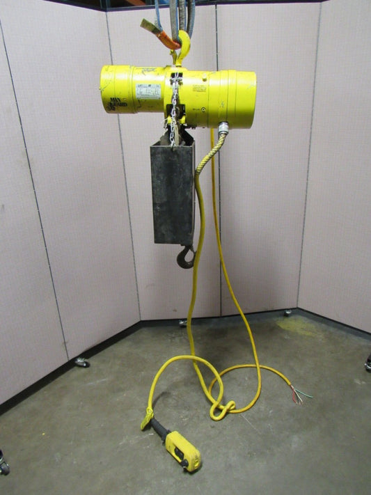 BUDGIT ELECTRIC CHAIN HOIST BEH0108 1 T TON 2000LBS 460V 3PH 120"DROP 1/2 HP