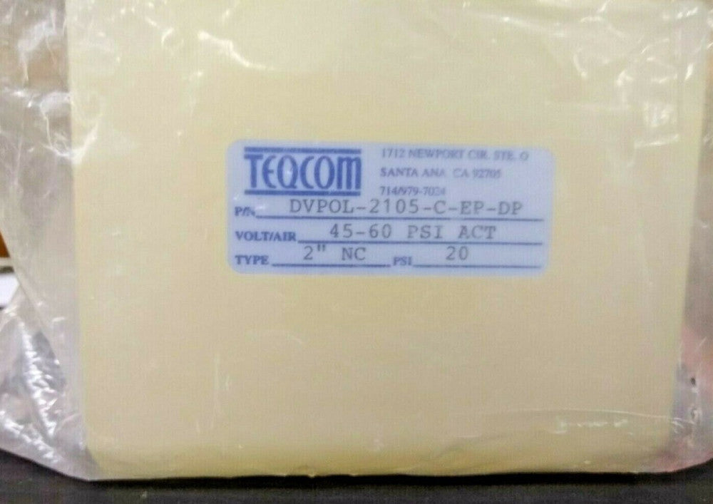 New, Teqcom, DVPOL-2105-C-EP-DP, Polypropylene Air Valve 45-60 PSI ACT 2" NC