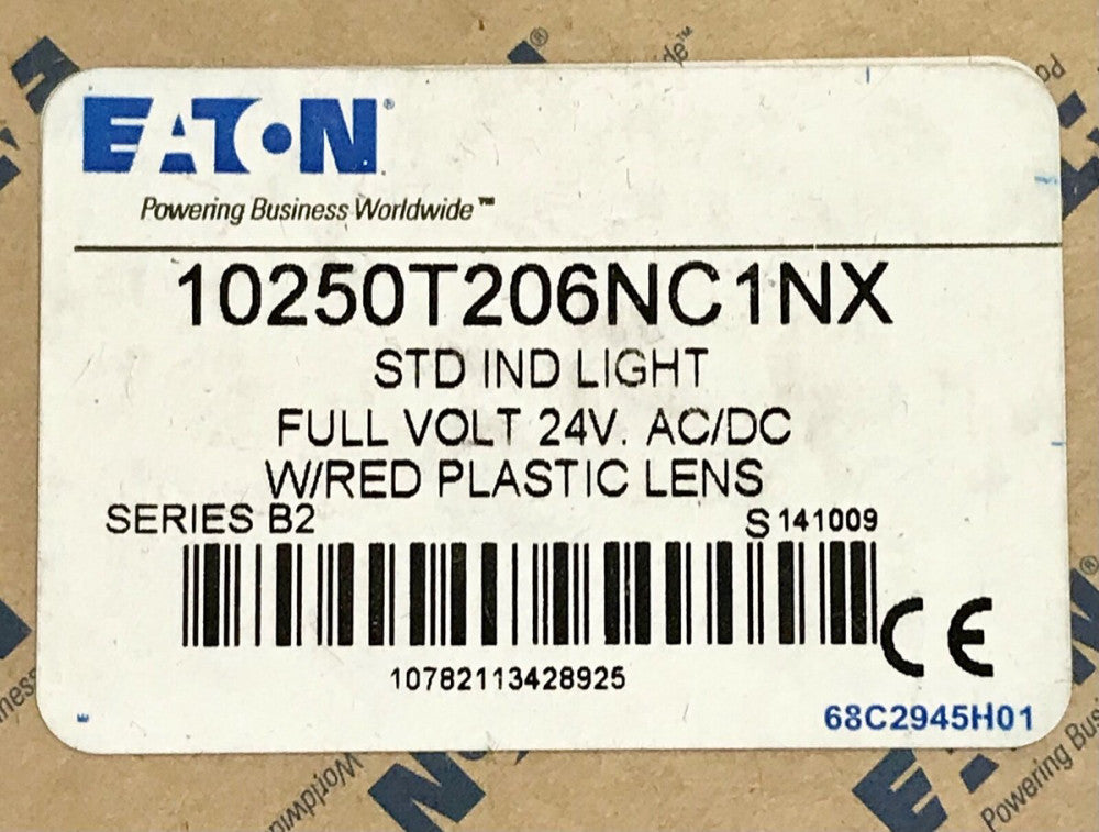 EATON CUTLER HAMMER 10250T206NC1NX 24 VAC VDC RED Indicating Light Pilot Light