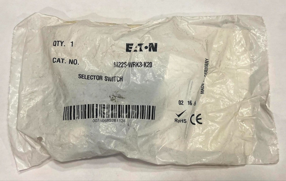 EATON M22S WRK3 K20 Selector Switch M22S-WRK3-K20