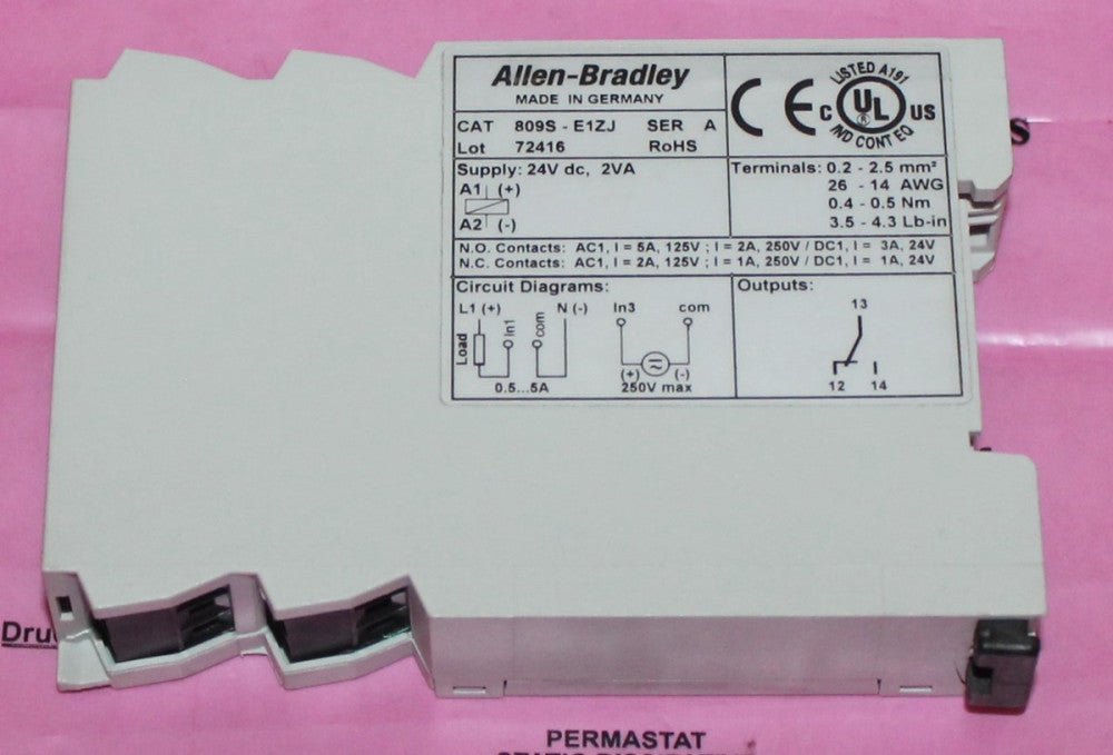 ALLEN BRADLEY 809S E1ZJ 24 VDC Current Monitor Relay