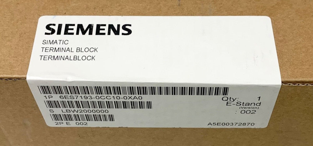 (SEALED) SIEMENS 6ES7193 0CC10 0XA0 SIMATIC ET200B Terminal Block Module E Stand