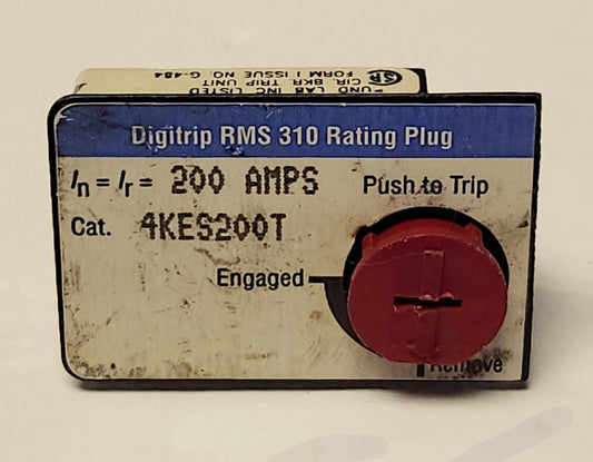 EATON CUTLER HAMMER 4KES200T 400 AMP K Frame 200 AMP Rating Plug 6612C40G07