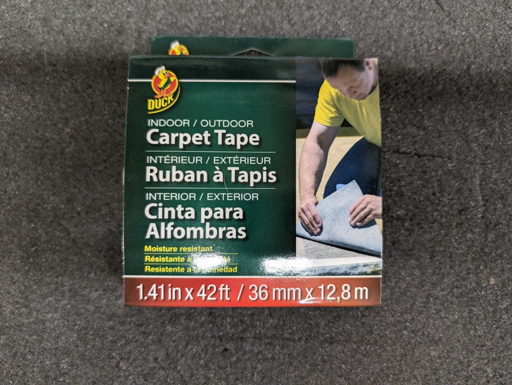 New, Duck, INDOOR-OUTDOOR CARPET TAPE, 1.41in x 42ft / 36mm x 12.8cm