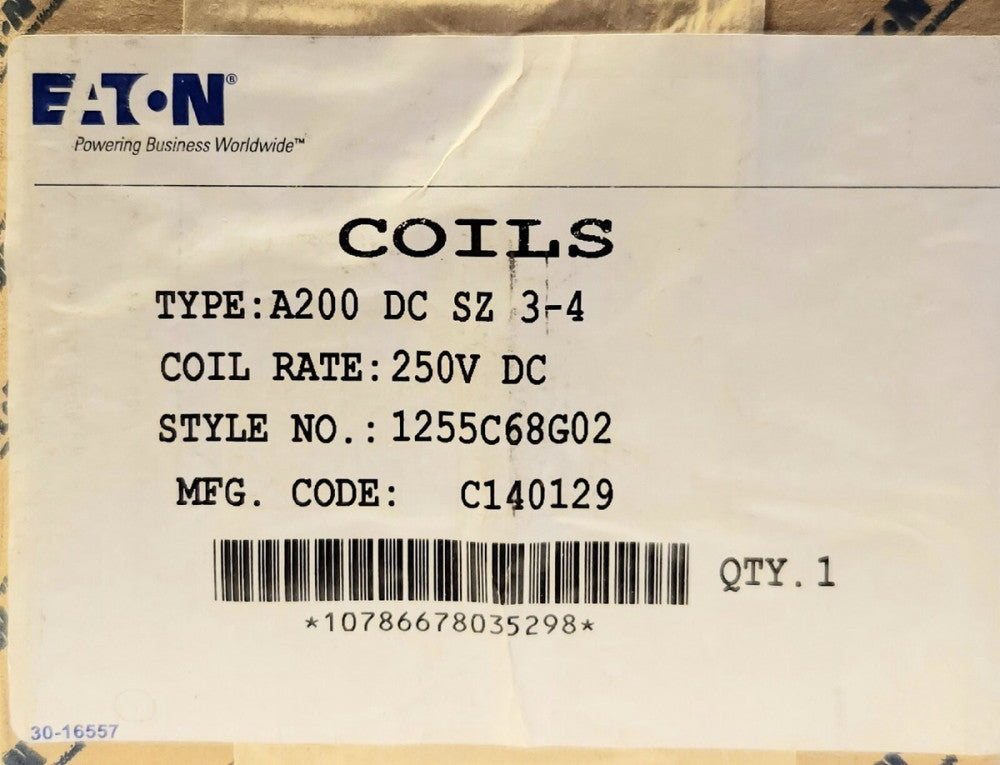 SEALED EATON CUTLER HAMMER 1255C68G02 Type A200 Size 3 Size 4 250 VDC Coil Kit