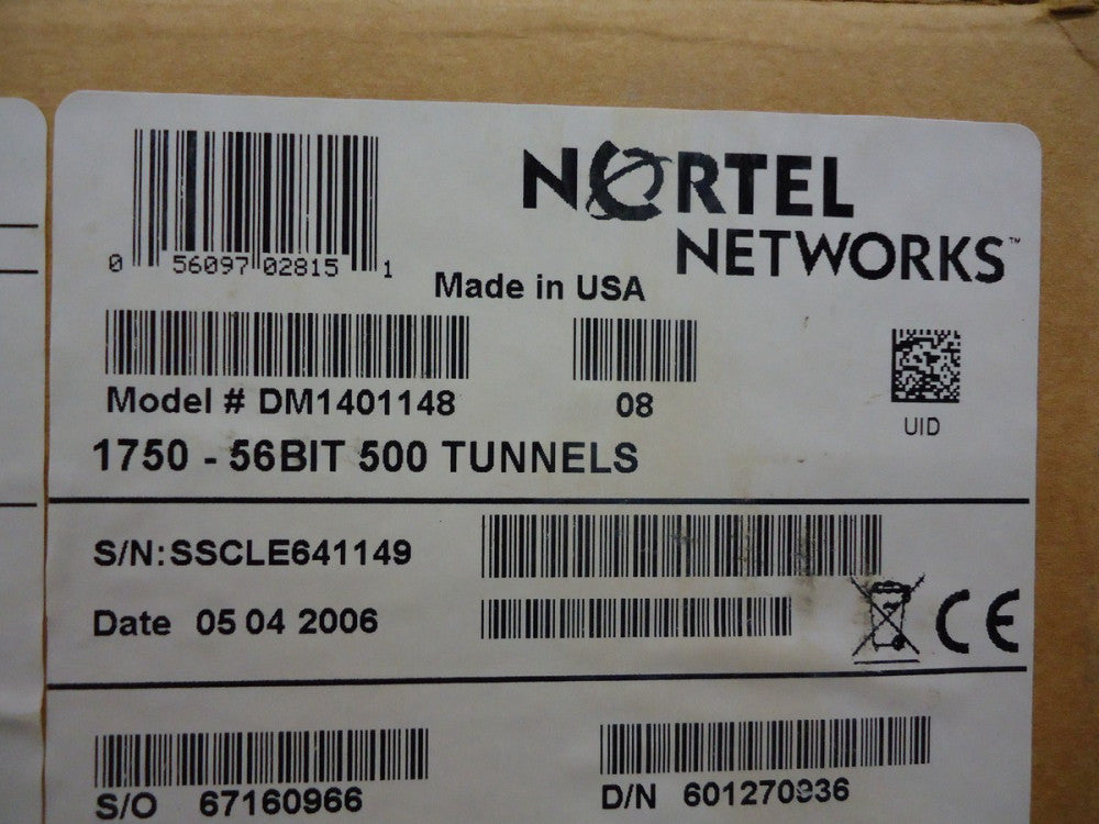 DM1401148 NORTEL NETWORKS CONTIVITY 1750 - 56 BIT 500 TUNNELS BRAND NEW!