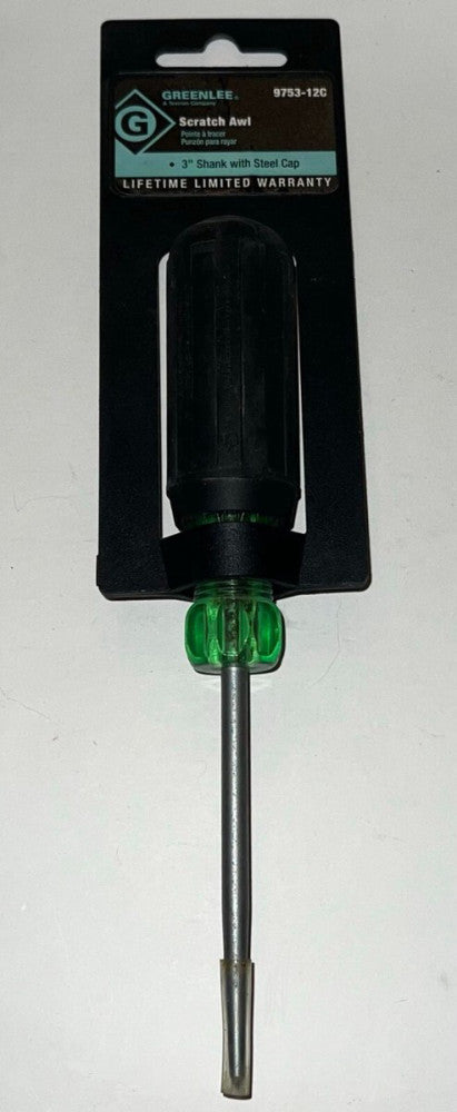 GREENLEE 9753 12C Scratch Awl  3" Shank with Steel Cap