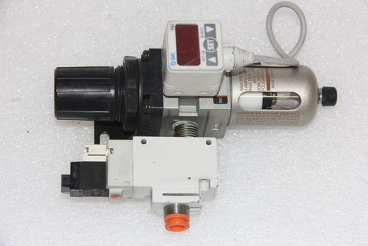 SMC US8725 Modular Filter Regulator + VQZ332-5L Solenoid Valve + ISE40-T1-62L