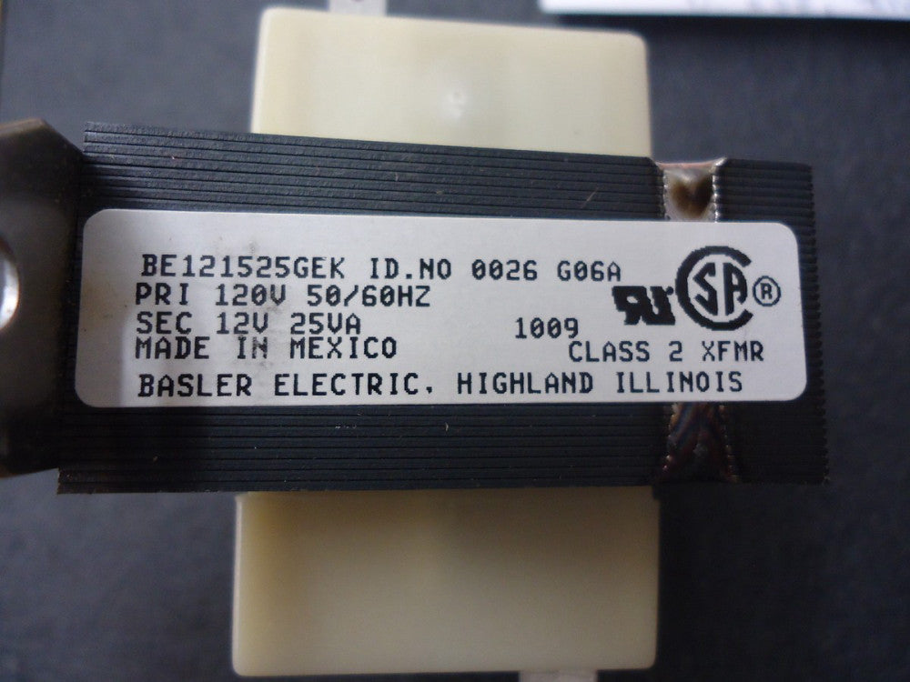 BE121525GEK BASLER ELECTRIC  XFRMR,120VAC PRIM,12VAC SEC,25 BRAND NEW!