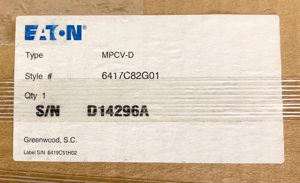 EATON CUTLER HAMMER MPCV-D 6417C82G01 MPCV D 216V D10452A1V1016H 