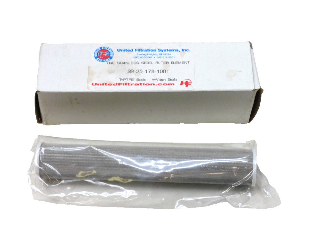 United Filtration Systems SS-25-178-100T Stainless Steel Filter Element 100 mic
