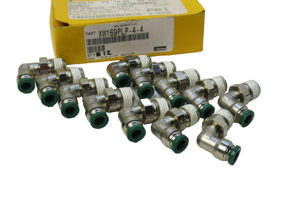 Parker XW169PLP-4-4 Push-to-Connect 1/4" Connector  (New - Box of 12)