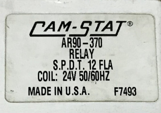 CAM-STAT AR90 370 SPDT 12 AMP 24 VAC Relay 9400A04Q1191A