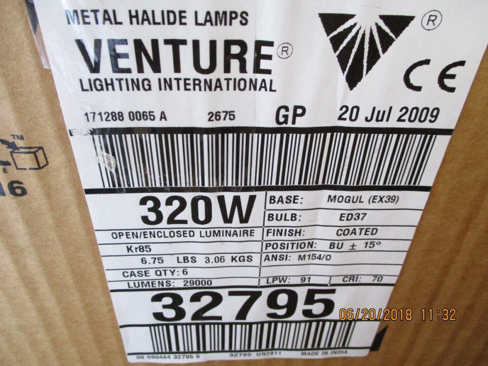 32795 Venture Lighting 320 Watt HID Metal Halide Bulb, M154 BRAND NEW! 