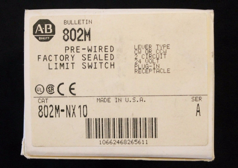 ALLEN BRADLEY 2 Circuit 24V Pre Wired Limit Switch 802M NX10