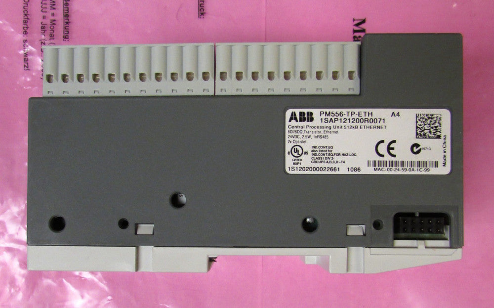 ABB PM556 TP ETH 512KB Central Processing Unit Ethernet Module 