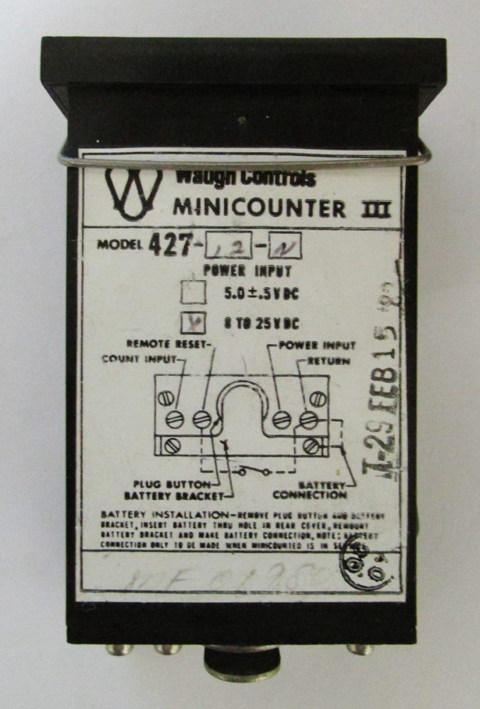 WAUGH CONTROLS Model 427 12 N 8-25 VDC Minicounter 111