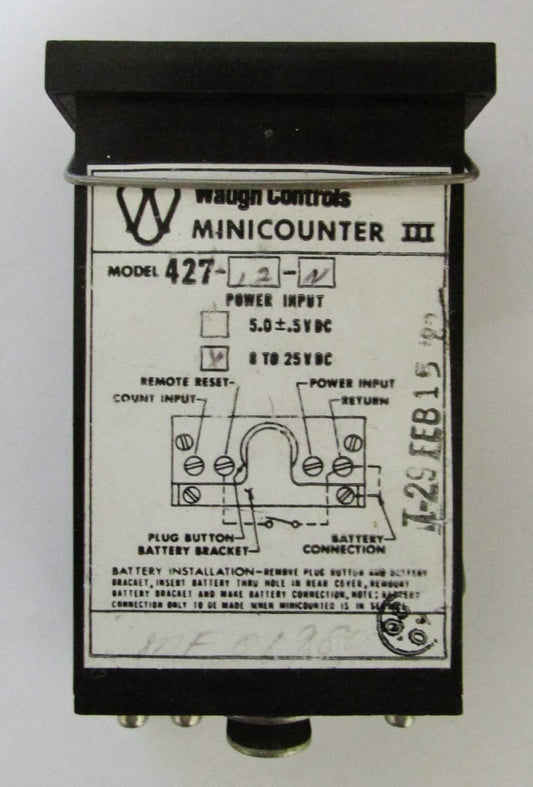 WAUGH CONTROLS Model 427 12 N 8-25 VDC Minicounter 111