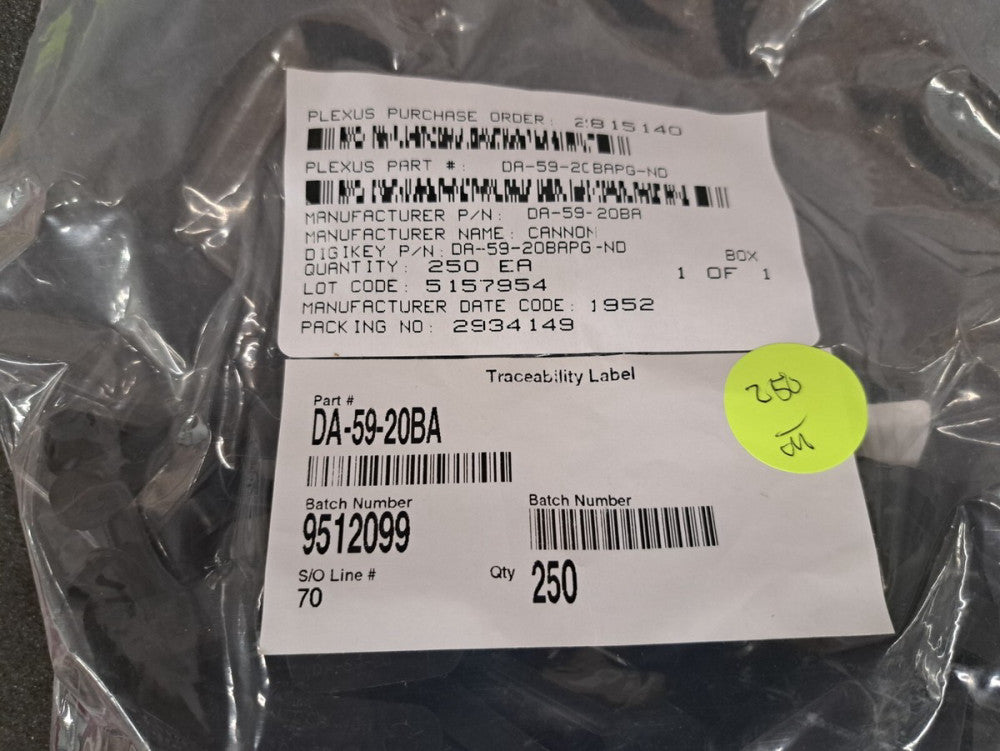 New, ITT Cannon, DA-59-20BA, DSUB 15POS SOCKET DUST CAP - Lot of 8pcs