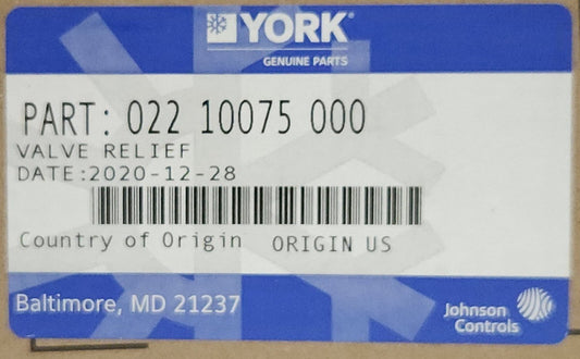 YORK 022 10075 000 MUELLER BY34519 180 SAFETYMASTER Relief Valve 180 PSI