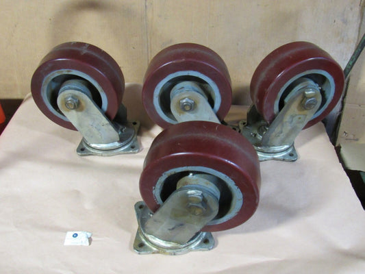 SET OF 4 CASTER CONCEPTS HEAVY DUTY SWIVEL CASTER WHEEL 10"DIA 4"W 12-1/4"OAH