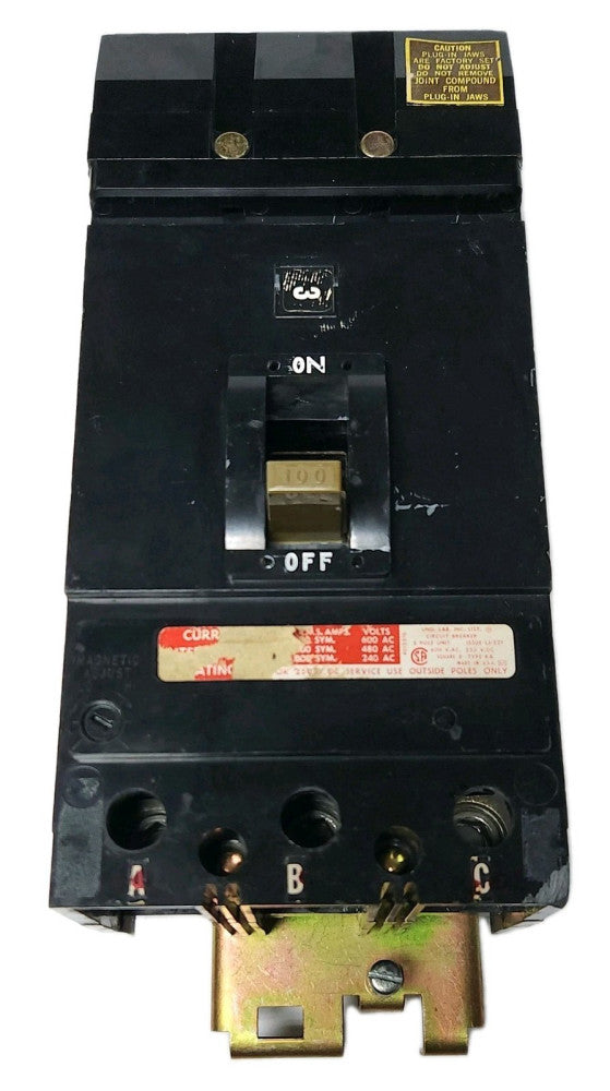 SQUARE D KH36100 3 Pole 100 AMP Type KH I LINE Circuit Breaker 600 VAC OLD Style
